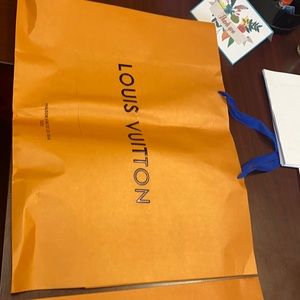 2 Authentic Louis Vuitton Gold Empty shopping Bag